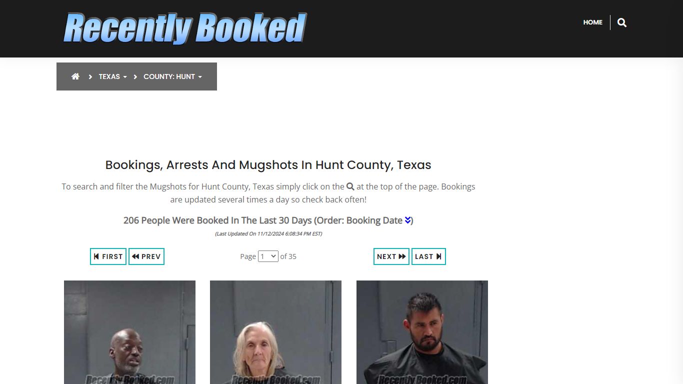 Bookings, Arrests and Mugshots in Hunt County, Texas - Recently Booked