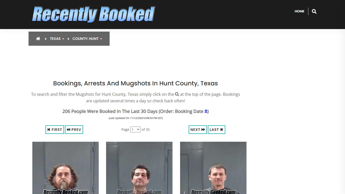 Bookings, Arrests and Mugshots in Hunt County, Texas - Recently Booked