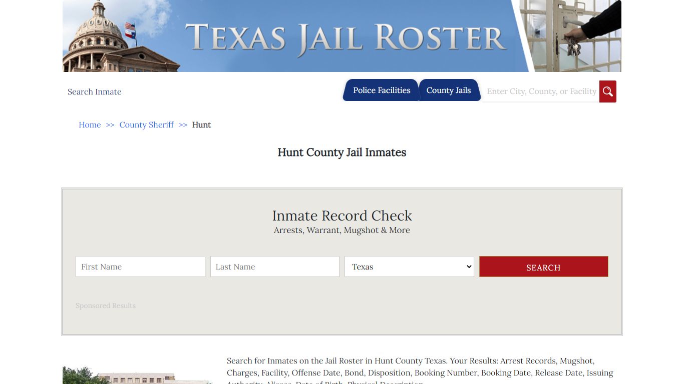 Hunt County Jail Inmates - Jail Roster Search