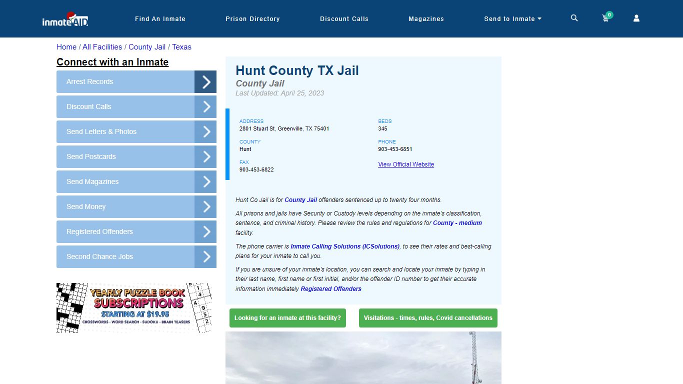 Hunt County TX Jail - Inmate Locator - Greenville, TX